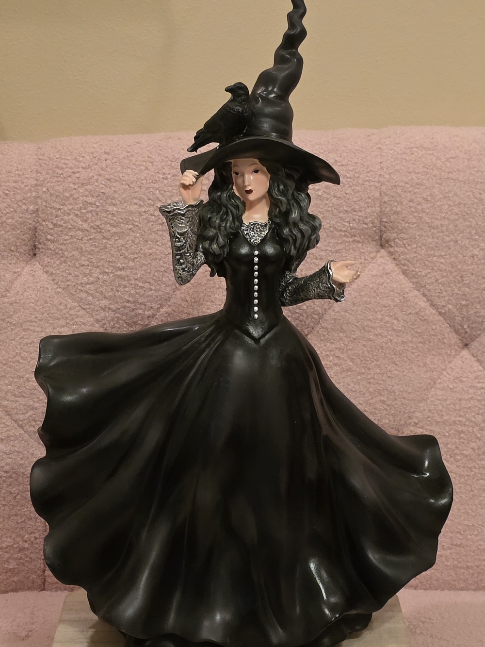 Whimsy Goth Witch Figurine Decorative Statue - Elegant Gothic Home Art